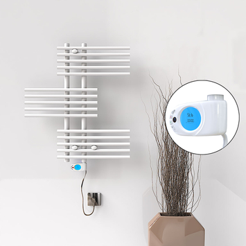 Radiva - Fiji Sèche Serviettes Electrique 300 Watt 650x740 Blanc (Thermostat Musa)