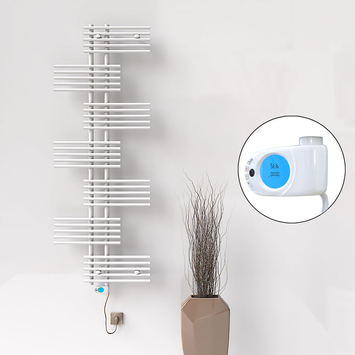 Radiva - Fiji Sèche Serviettes Electrique 900 Watt 650x1762 Blanc (Thermostat Musa)