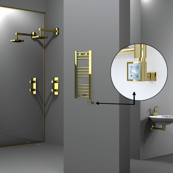 Radiva - Haiti Electric Towel Warmer 300x700 Flat Gold (KTX3 Thermostat) 200 Watt Radiva - Haiti Electric Towel Warmer 300x700 Flat Gold (KTX3 Thermostat) 200 Watt