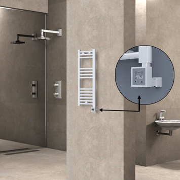Radiva - Haiti Electric Towel Warmer 300x800 Flat White Gloss (KTX3 Thermostat) 200 Watt Radiva - Haiti Electric Towel Warmer 300x800 Flat White Gloss (KTX3 Thermostat) 200 Watt