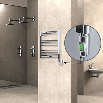 Radiva - Haiti Electric Towel Warmer 600x700 Flat Chrome (On/Off Button) 200 Watt