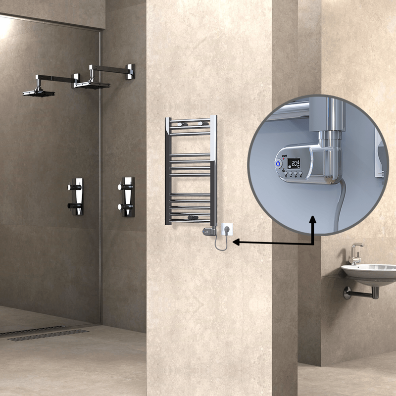 Haiti Sèche Serviettes Electrique 200 Watt 400x700 Plat Chrome (Thermostat Thesis)