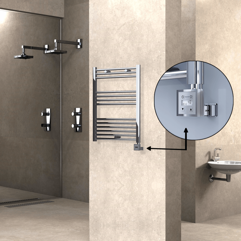 HAITI Elektrikli Havlupan 600x800 Düz Krom (KTX3 Termostat) 300W