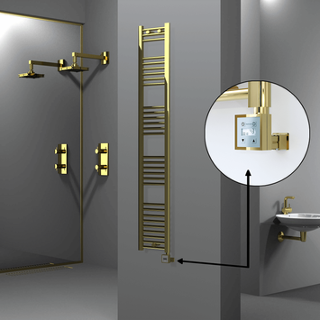 Radiva - HAITI Elektrikli Havlupan 300x1800 Düz Altın (KTX3 Termostat) 300W