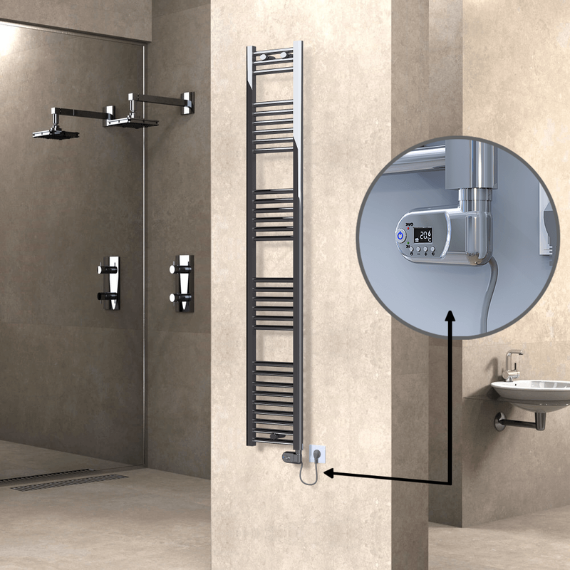 Haiti Sèche Serviettes Electrique 300 Watt 300x1800 Plat Chrome (Thermostat Thesis)
