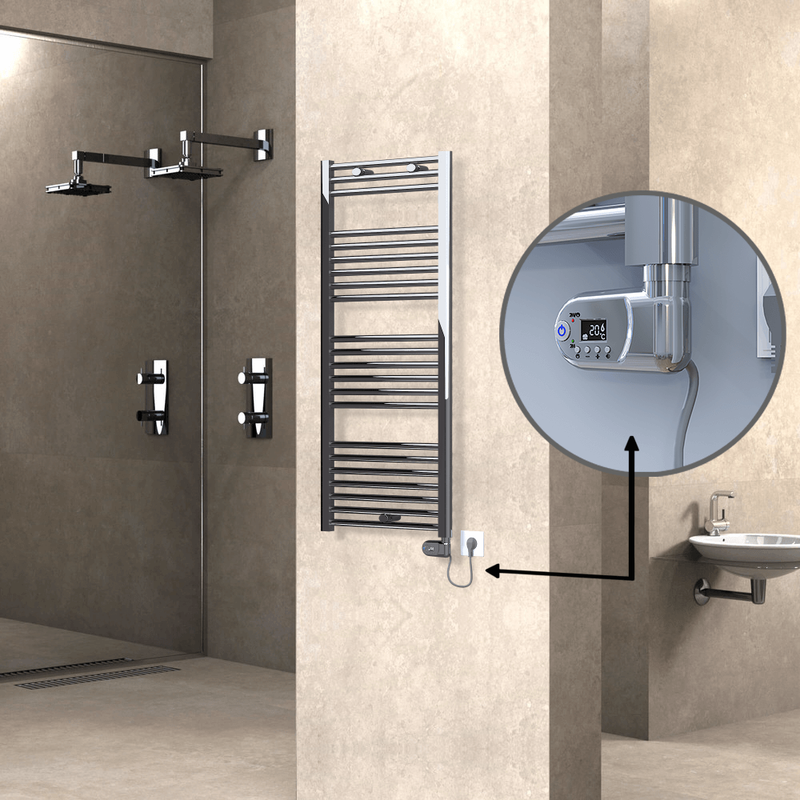 Haiti Sèche Serviettes Electrique 300 Watt 500x1200 Plat Chrome (Thermostat Thesis)