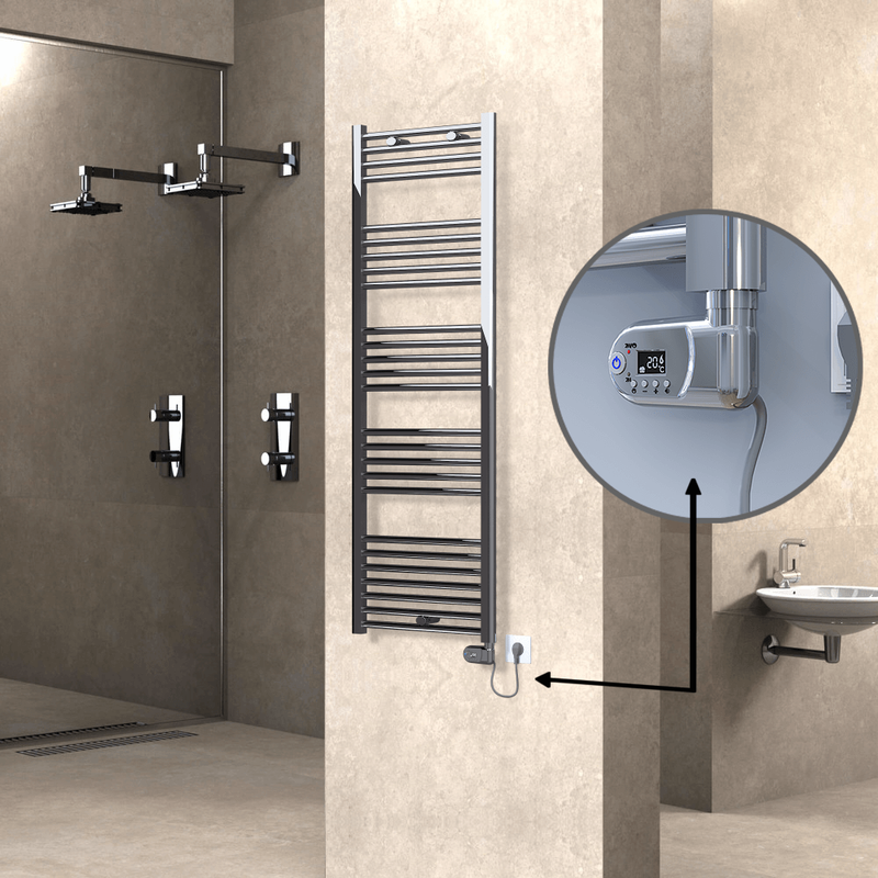 Haiti Sèche Serviettes Electrique 600 Watt 500x1500 Plat Chrome (Thermostat Thesis)