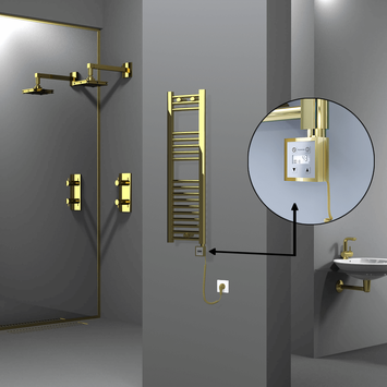 Radiva - Haiti Sèche Serviettes Electrique 300x1000 Or Ktx3 200 Watt Câble en spirale