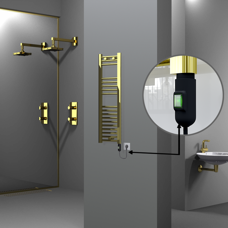 Haiti Electric Towel Warmer 300x1000 Flat Gold (On/Off Button) 200 Watt