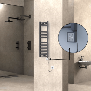 Radiva - Haiti Sèche Serviettes Electrique 300x1000 Anthracite Ktx3 300 Watt Câble en spirale