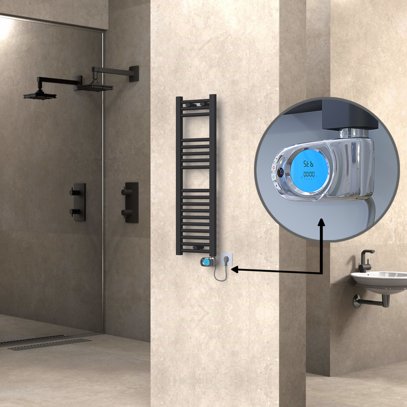 Haiti Sèche Serviettes Electrique 300x1000 Anthracite (Thermostat Musa) 300 Watt