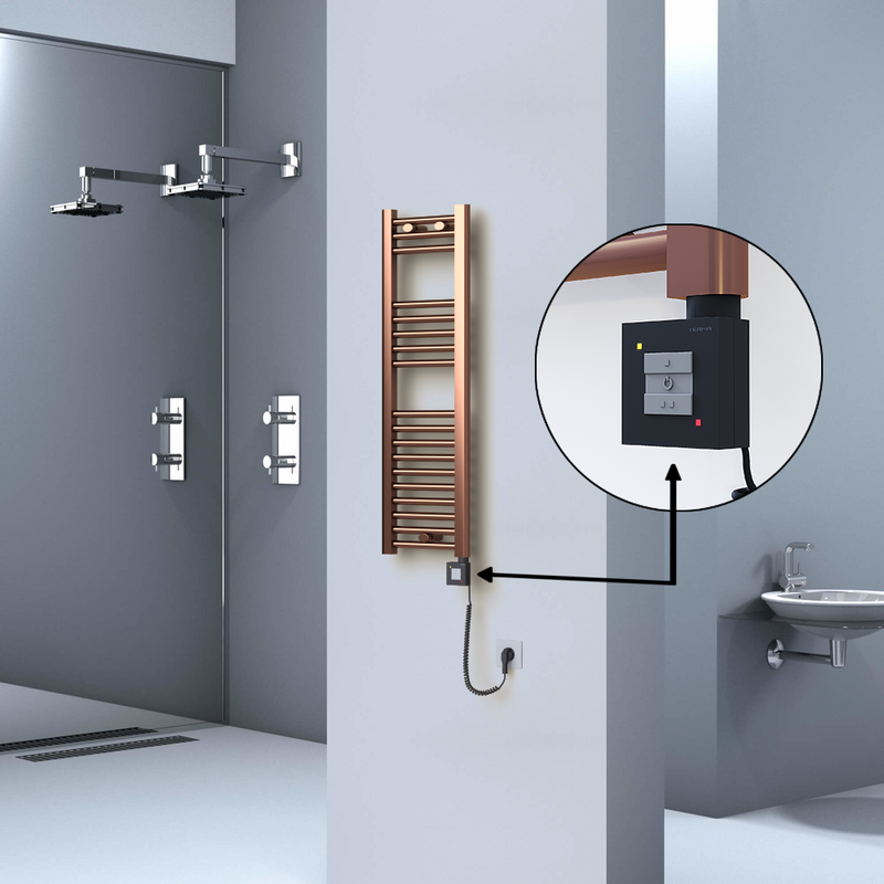HAITI Elektrikli Havlupan 300x1000 Düz Bakır Eskitme (KTX1 Termostat) 200W Spiral Kablolu