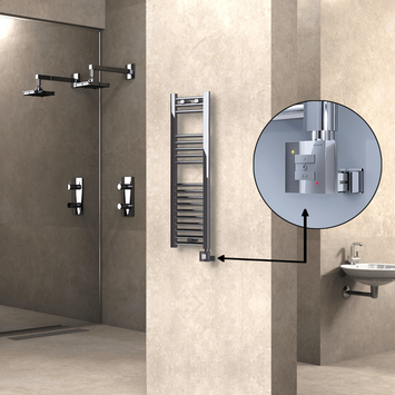  - Haiti Sèche Serviettes Electrique 300x1000 Chrome Ktx1 200 Watt