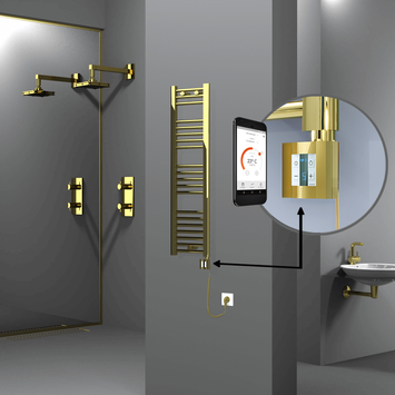 Radiva - Haiti Sèche Serviettes Electrique 300x1100 Or Ktx4 200 Watt Câble en spirale