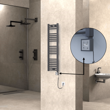 Radiva - Haiti Elektrikli Havlupan 300x1100 Antrasit (KTX3 Termostat) 300W Spiral Kablolu