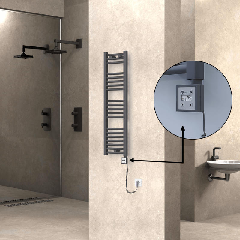 Haiti Sèche Serviettes Electrique 300x1100 Anthracite Ktx3 300 Watt Câble en spirale