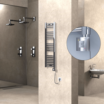 Radiva - Haiti Sèche Serviettes Electrique 300x1100 Chrome Ktx1 200 Watt Câble en spirale