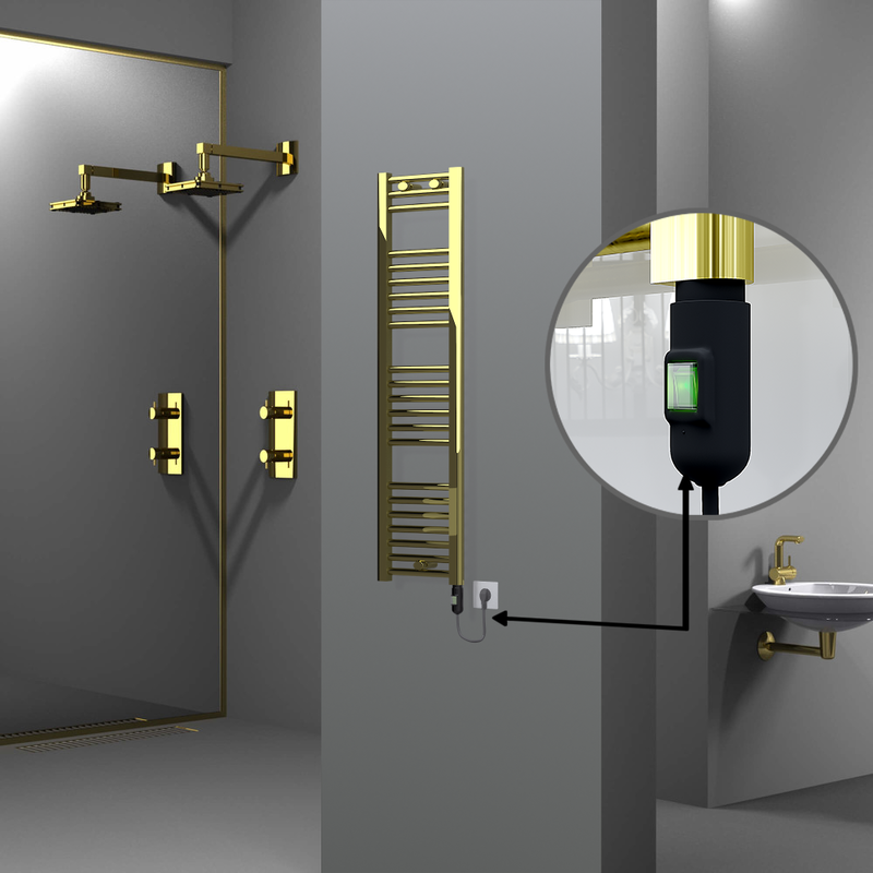 Haiti Electric Towel Warmer 300x1200 Flat Gold (On/Off Button) 200 Watt