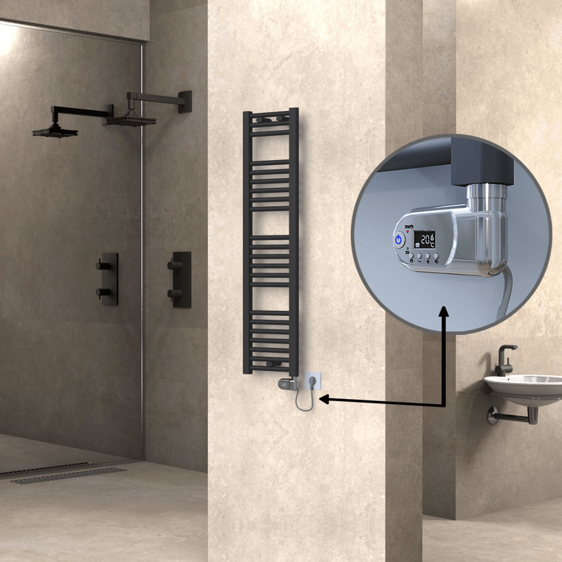 Haiti Sèche Serviettes Electrique 300x1200 Anthracite (Thermostat Thesis) 300 Watt