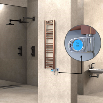  - Haiti Sèche Serviettes Electrique 300x1200 Antique Cuivre (Thermostat Musa) 200 Watt