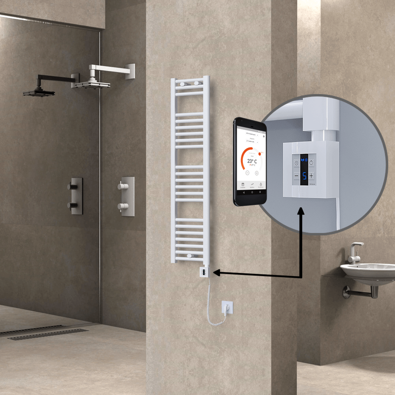 Haiti Sèche Serviettes Electrique 300x1200 Blanc Ktx4 300 Watt Câble en spirale