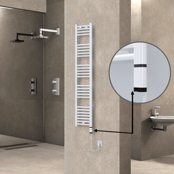 Radiva - Haiti Elektrikli Havlupan 300x1500 Beyaz (OneD On/Off ) Sağ 300W