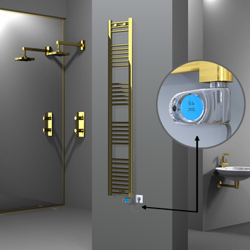 Radiva - Haiti Sèche Serviettes Electrique 300x1800 Or (Thermostat Musa) 300 Watt