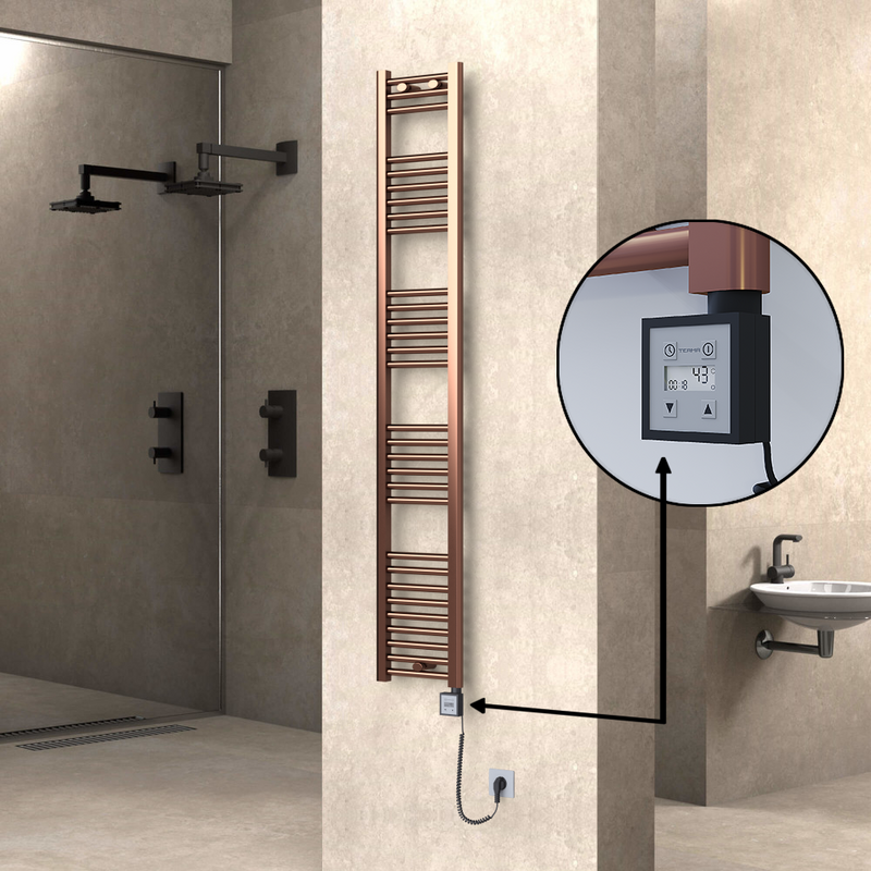 HAITI Elektrikli Havlupan 300x1800 Düz Bakır Eskitme (KTX3 Termostat) 300W Spiral Kablolu