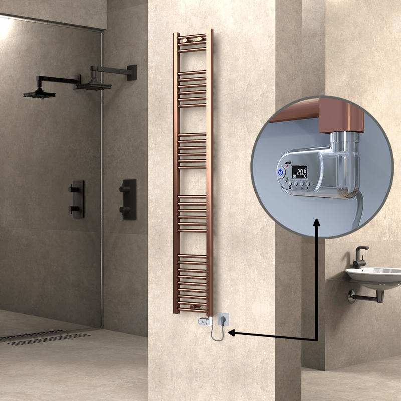HAITI Elektrikli Havlupan 300x1800 Düz Bakır Eskitme (Thesis Termostat) 300W