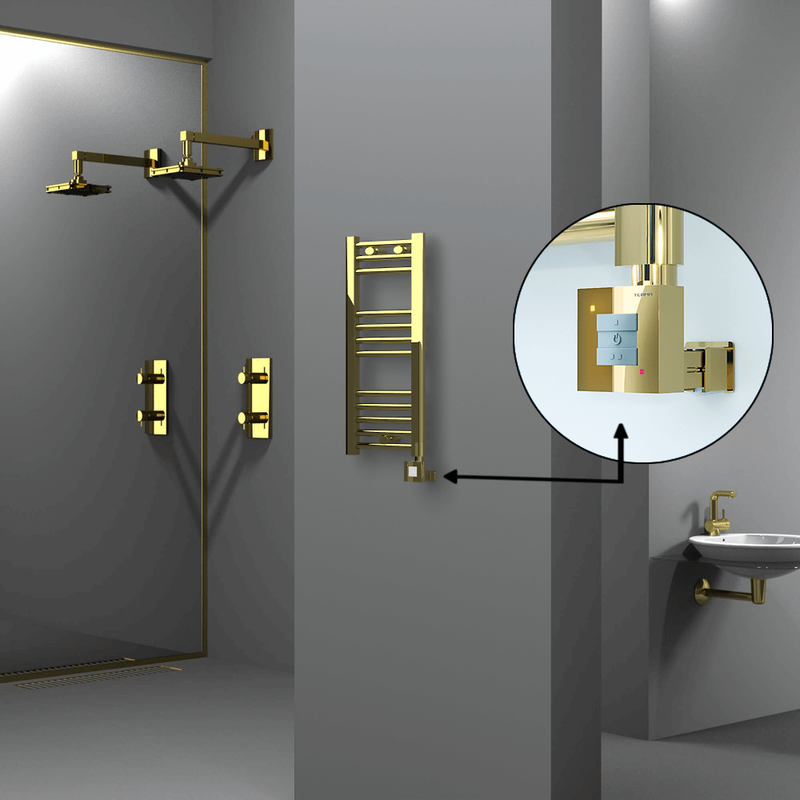 Haiti Electric Towel Warmer 300x700 Flat Gold (KTX1 Thermostat) 200 Watt