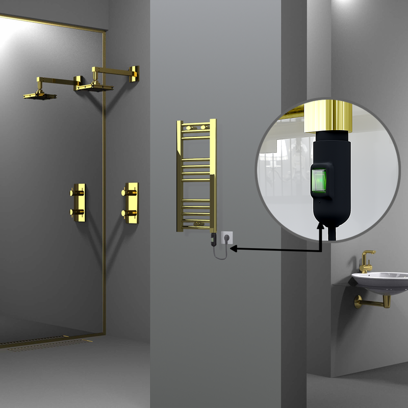 Haiti Electric Towel Warmer 300x700 Flat Gold (On/Off Button) 200 Watt