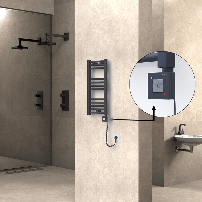 Haiti Sèche Serviettes Electrique 300x700 Anthracite Ktx1 200 Watt Câble en spirale