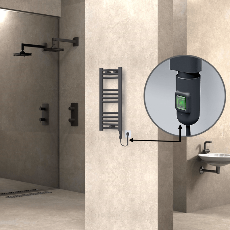 HAITI Elektrikli Havlupan 300x700 Düz Antrasit (On/Off Düğmeli) 200W