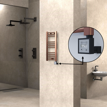 - Haiti Electric Towel Warmer 300x700 Flat Antique Copper Gloss (KTX3 Thermostat) 200 Watt  - Haiti Electric Towel Warmer 300x700 Flat Antique Copper Gloss (KTX3 Thermostat) 200 Watt