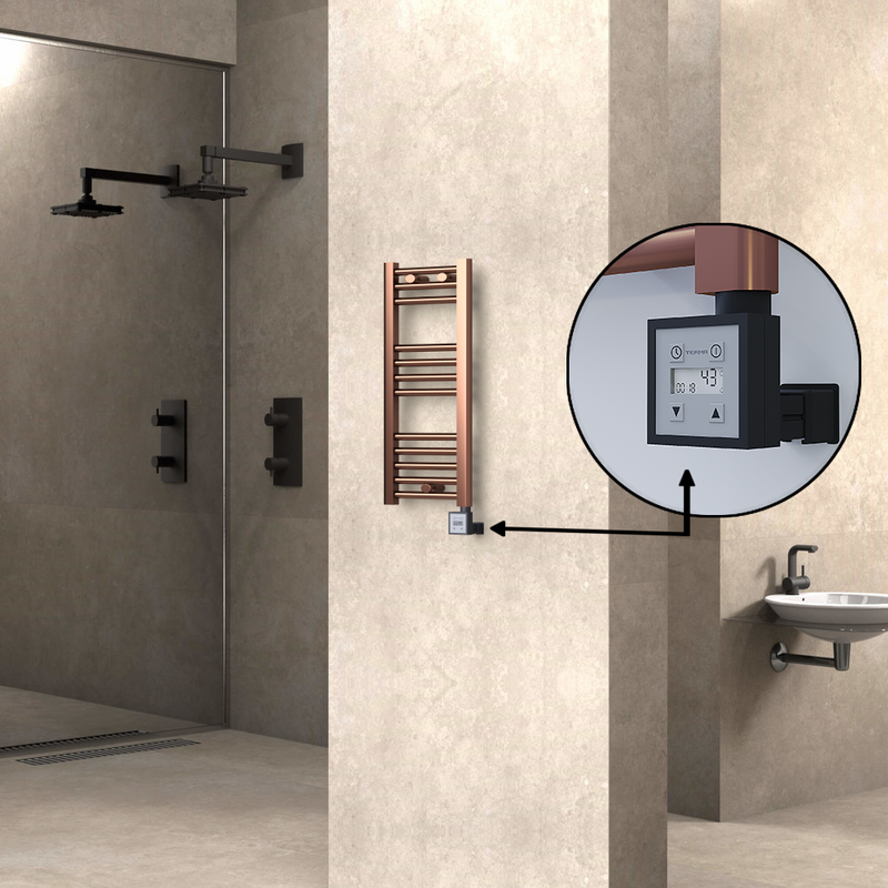 Haiti Electric Towel Warmer 300x700 Flat Antique Copper Gloss (KTX3 Thermostat) 200 Watt