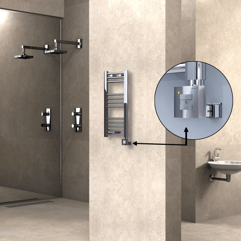 Haiti Electric Towel Warmer 300x700 Flat Chrome (KTX1 Thermostat) 200 Watt