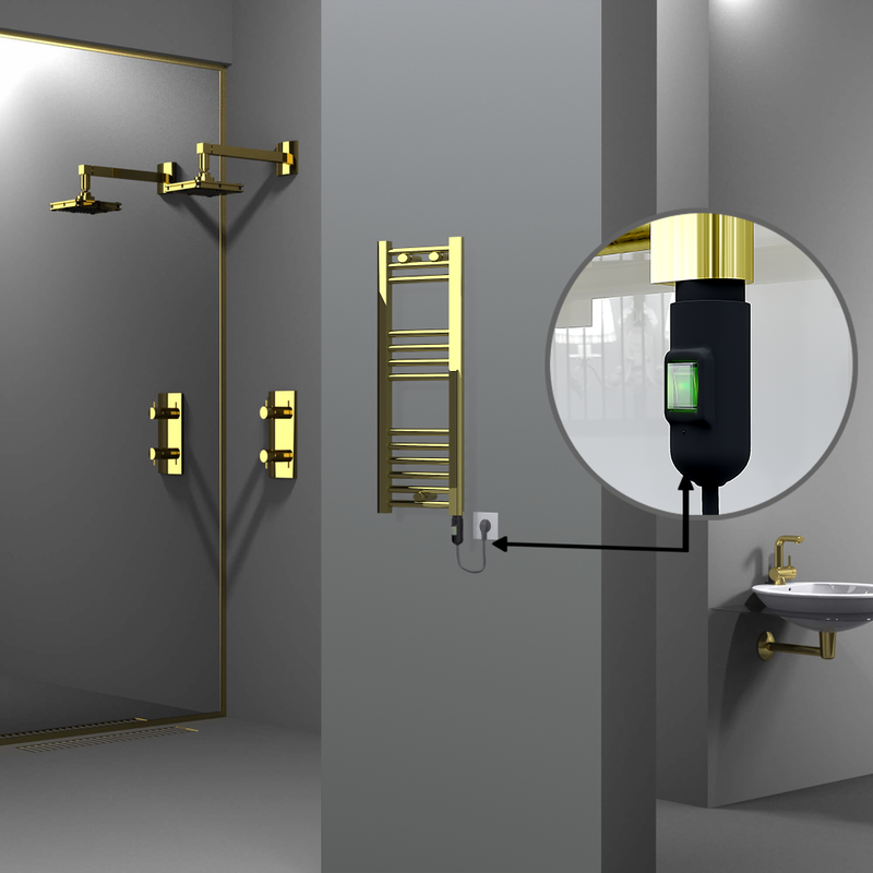 Haiti Electric Towel Warmer 300x800 Flat Gold (On/Off Button) 200 Watt