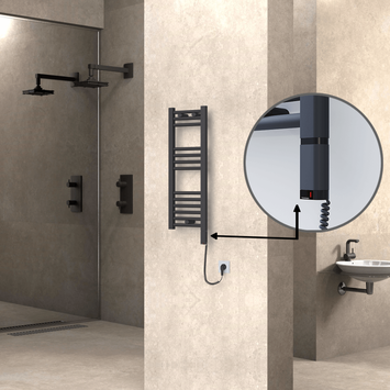 Radiva - Haiti Elektrikli Havlupan 300x800 Antrasit (OneD On/Off ) Sağ 200W