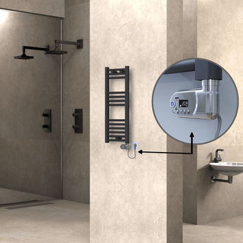 Radiva - Haiti Sèche Serviettes Electrique 300x800 Anthracite (Thermostat Thesis) 200 Watt