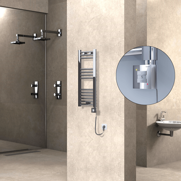  - Haiti Sèche Serviettes Electrique 300x800 Chrome Ktx1 200 Watt Câble en spirale