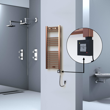  - Haiti Sèche Serviettes Electrique 400x1000 Antique Cuivre Ktx1 200 Watt Câble en spirale