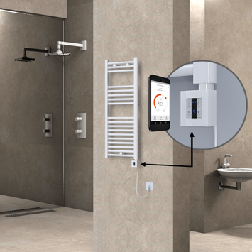  - Haiti Sèche Serviettes Electrique 400x1000 Blanc Ktx4 300 Watt Câble en spirale