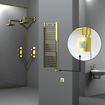 Radiva - Haiti Sèche Serviettes Electrique 400x1100 Or Ktx1 300 Watt Câble en spirale