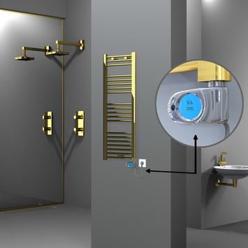 Radiva - Haiti Sèche Serviettes Electrique 400x1100 Or (Thermostat Musa) 300 Watt