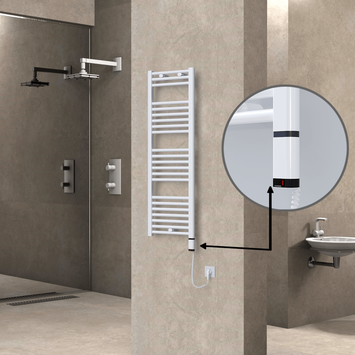 Radiva - Haiti Elektrikli Havlupan 400x1200 Beyaz (OneD On/Off ) Sağ 300W