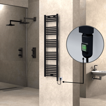 Radiva - HAITI Elektrikli Havlupan 400x1500 Düz Siyah (On/Off Düğmeli) 600W Radiva - HAITI Elektrikli Havlupan 400x1500 Düz Siyah (On/Off Düğmeli) 600W