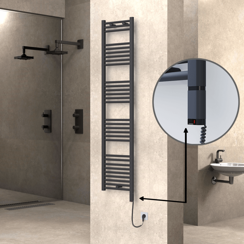 Haiti Elektrikli Havlupan 400x1800 Antrasit (OneD On/Off ) Sağ 600W