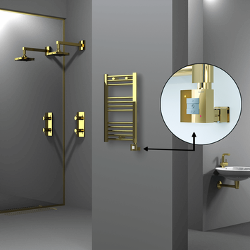 Radiva - Haiti Sèche Serviettes Electrique 400x700 Or Ktx1 200 Watt