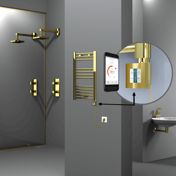 Radiva - Haiti Sèche Serviettes Electrique 400x700 Or Ktx4 200 Watt Câble en spirale