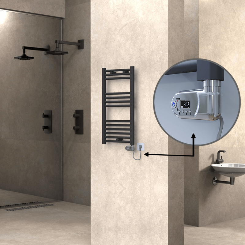 HAITI Elektrikli Havlupan 400x800 Düz Antrasit (Thesis Termostat) 300W